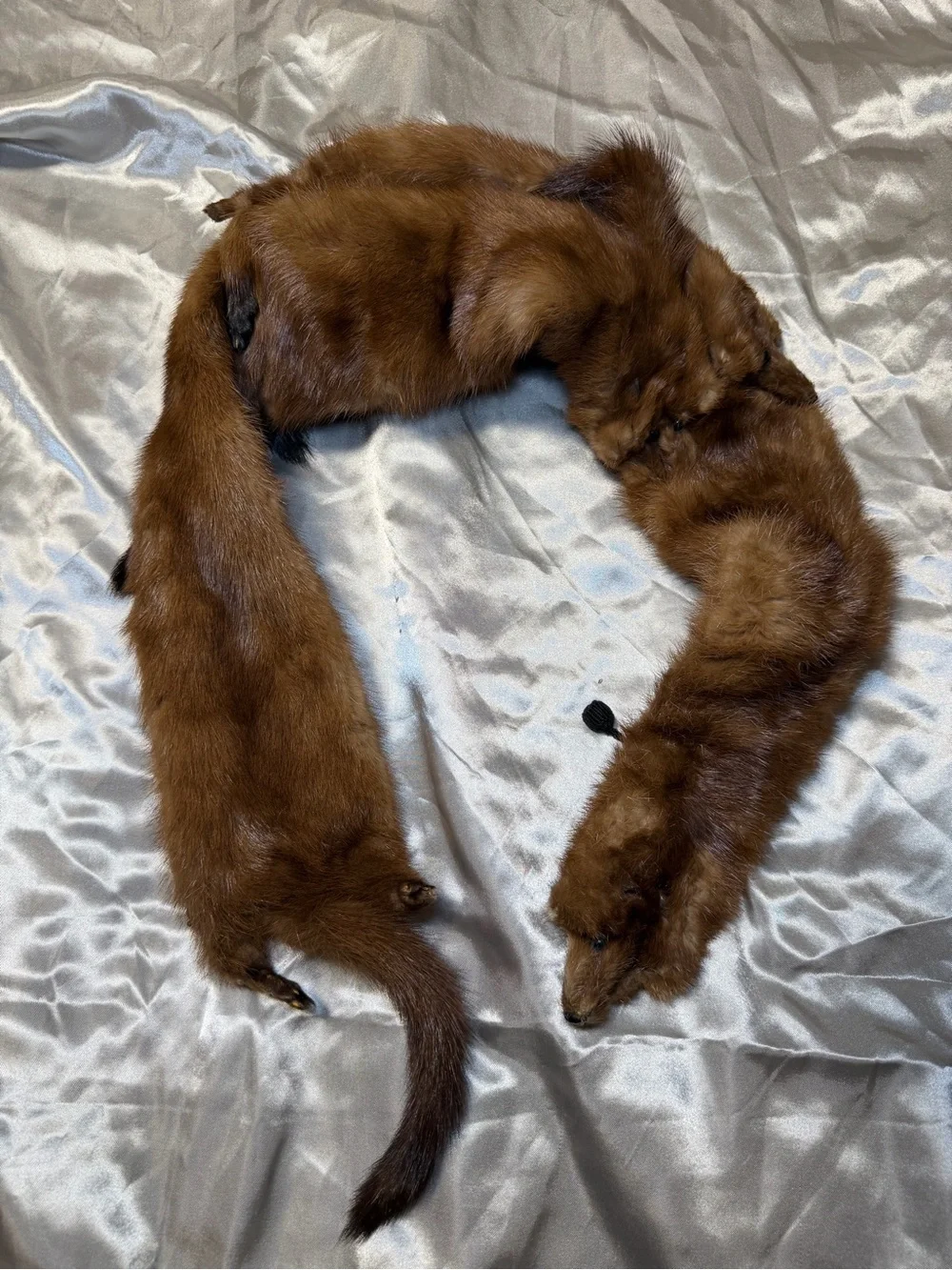 Vintage 1940s-1950w Multi Pelt Genuine Mink Fur Stole/scarf Wrap
